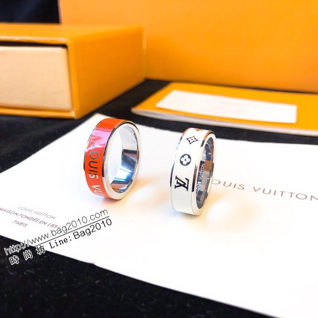 Louis Vuitton新款飾品 路易威登琺瑯戒指 LV老花字母戒指指環  zglv2085